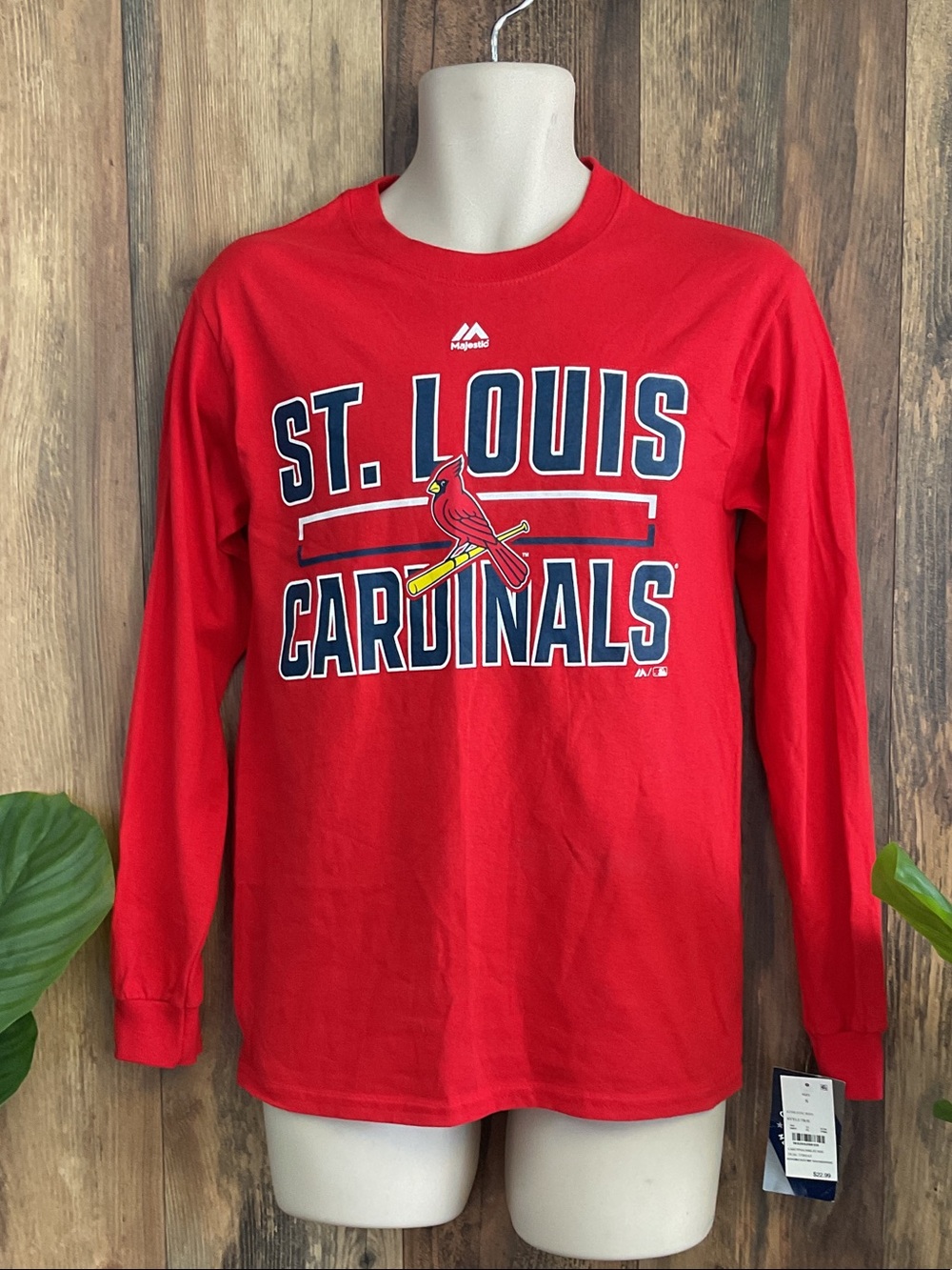 Genuine Merchandise Majestic Red St. Louis Cardinals Long Sleeve Tee S    206B